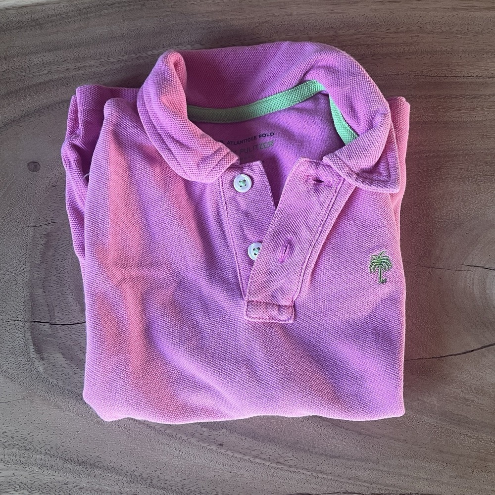 lilly pulitzer Boys Polo 4/5 Small Pink Polo Shirt Embroidered